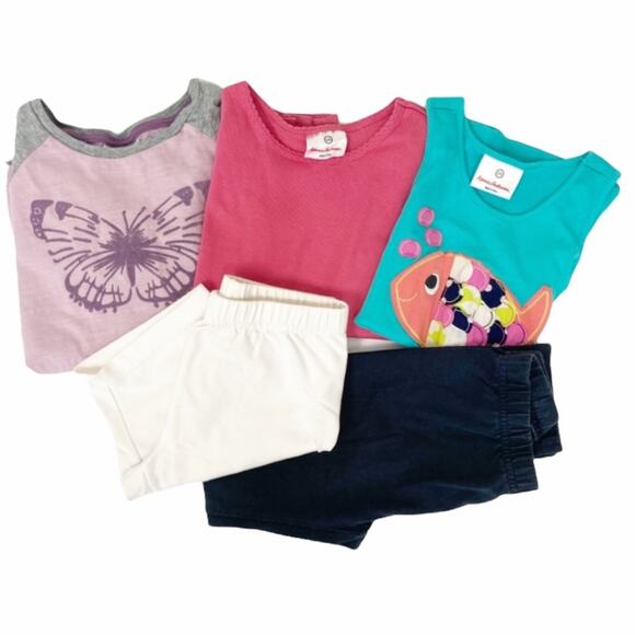 Hanna Andersson Lot of 5 Tops and Bottoms Sz 7 Girls - Picture 1 of 16